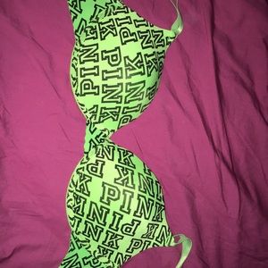 Wireless like green PINK brand bra 40 D fits small
